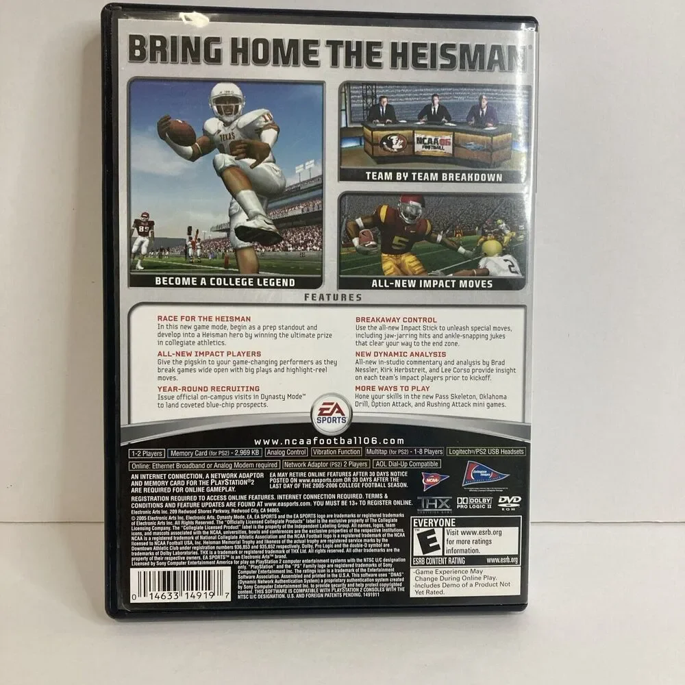 NCAA Football 06 - Playstation 2‎ (PS2) With Manual